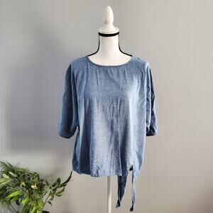 Time & Tru Short Sleeve Linen Cotton Blend Top Bundle M